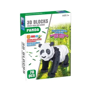 Grosir penjualan terlaris 70 buah mainan blok bangunan hewan busa eva diy merakit 3d panda jigsaw puzzle