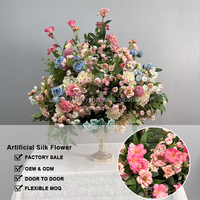 Gladde fabrieksuitverkoop kleurrijke kunstbloemen centerpiece bruiloftdecoratie zijden bloemenarrangement bloemenbal
