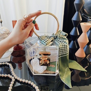 Tốt nhất bán sang trọng kết cấu tái sử dụng bản lề Nắp thiết kế đám cưới DIY rõ ràng hình lục giác đám cưới <span class=keywords><strong>Acrylic</strong></span> Quà Tặng Kẹo hộp - Product Image 2