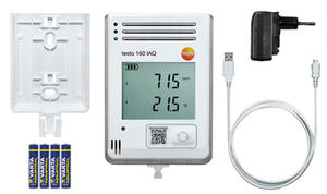 Testo 160 IAQ 0572 2014 Enregistreur de données WiFi avec affichage, capteurs internes, température, humidité, CO2, alarme de signalisation - Product Image 5