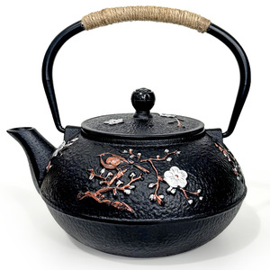 BSWolf Cast Iron Teapot 1.2L With Plum Blossom Design For Stovetop Use - Product Image 1