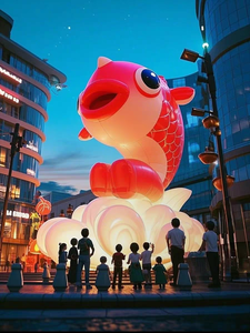 โมเดลปลาคราฟแดงขนาดใหญ่ทันสมัย ทำจากวัสดุ Oxford/PVC กันน้ำ สำหรับงานเทศกาล งานเฉลิมฉลอง และโฆษณา - Product Image 3