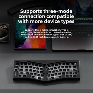 <span class=keywords><strong>Clavier</strong></span> mécanique Weikav Record 66 <span class=keywords><strong>ALice</strong></span> en aluminium, 68 touches, rétroéclairage RVB, structure de joint personnalisée, ergonomie - Product Image 5