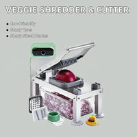 Hachoir manuel 9-en-1 multifonctionnel pour légumes, coupe-légumes en spirale, trancheuse durable avec lames en acier inoxydable et poignée en PP