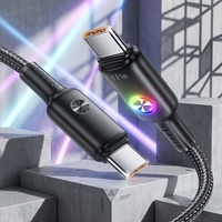 Kabel USB C Toocki 100W PD Pengisian Cepat dengan Indikator LED dan Jalinan Nilon untuk Penggunaan di Rumah dan Kantor
