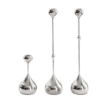 Support de bougie durable en argent, style rétro simple, en forme de goutte d'eau, haut, pour décoration de scène de mariage, événements et d'intérieur