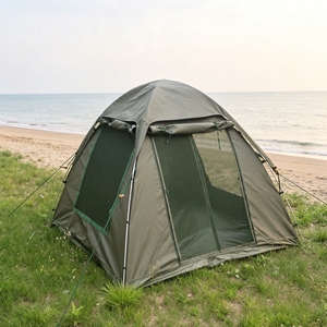 Tente de camping 2mx2mx1.6m confortable pour une personne, spacieuse, grande vestibule, pour activités de groupe en plein air, imperméable et résistante au vent - Product Image 2