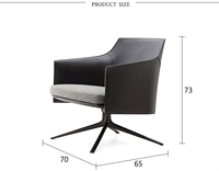 Fauteuil pivotant rafraîchissant en cuir synthétique moderne contemporain de style américain pour le salon, l'hôtel et la chambre à coucher