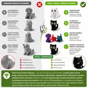 Figurines d'animaux fantômes créatives imprimées en 3D en gros, en promotion pour Halloween, cadeaux mignons pour la maison, mini décorations de scène pour les fêtes - Product Image 5