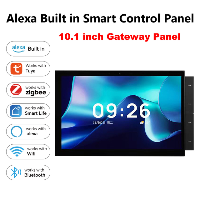 Golden Security Android 10.1 Inch Touch Screen Smart Control Gateway Panel with Built-in Alexa Voice Work Intercom Music Center