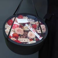 Boîte Cadeau Ronde en Plastique en Gros avec Fenêtre et Corde, Fournitures d'Emballage pour Bouquets de Fleurs, Décoration de Mariage et Fêtes