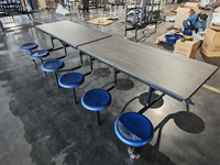 Nouveau personnalisé en métal pliable mobile portable usine cantine école Restaurant une pièce 12 personnes Table à manger et chaises