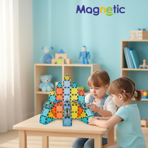 ELI TOYS Juego de 59 Piezas de Bloques de Construcción Magnéticos de Alta Calidad, Juguetes Educativos para Niños, Bloques Magnéticos 3D - Product Image 1