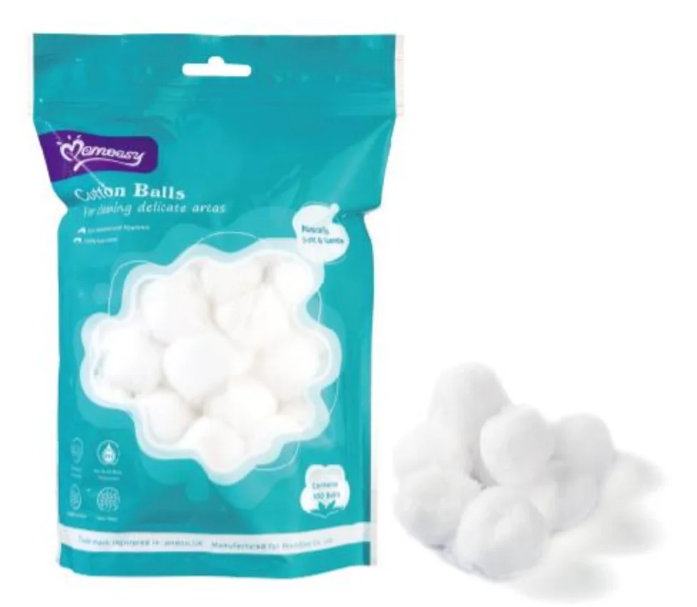 Momeasy Cotton Balls 100 Balls Per Bag For Baby Muti-purpose Soft And Smooth Cotton Balls 46084