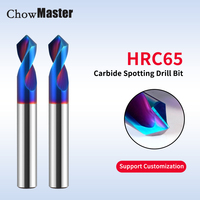 CHOWMASTER HRC65 Foret de repérage en carbure monobloc à revêtement nano bleu pour l'usinage de précision CNC