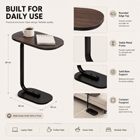 Table d'appoint en métal KD en forme de C, table d'appoint moderne pour canapé, support pour ordinateur portable et table basse pour petits espaces, OEM ODM