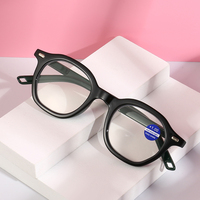 Vente en gros de lunettes presbytiques anti-bleu pour hommes à la mode polygone clou de riz pieds à ressort lunettes de lecture rétro pour femmes 100 à 400