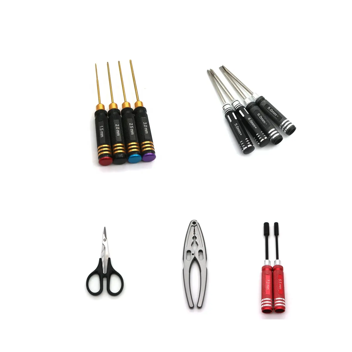 RC Tools Hex Screw Driver Set Alloy/Titanium Plating Hardened Screwdriver Repair DIY For Helicopter Quadcopter Aircraft Car Boat