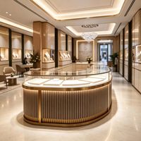 Éclairage LED écologique, présentoir à bijoux en aluminium recyclable et durable avec dimensions personnalisables pour les magasins de détail