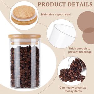 Borosilicate Eco-Friendly Kitchen Food Glass Storage Jars <b>Set</b> with <b>Square</b> Bamboo Lid - Product Image 4