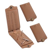 Tragbares, faltbares Cribbage-Brettspiel-Set aus PU-Leder mit Metall-Punktezähler, kompaktem Taschendesign, langlebiger Naht und individuellem Spiel