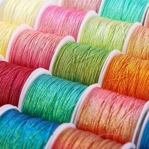 ด้ายกลิตเตอร์เมทัลลิก 3 ชั้น สีสันสดใส คุณภาพสูง สำหรับห่อของขวัญ งานฝีมือ DIY 50 เมตร/ม้วน - Product Image 1