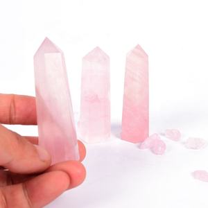 Atacado cristal natural pedra de cura obelisco energia cristal rosa ponto de quartzo - Product Image 2