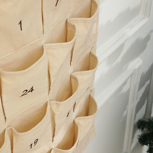 Calendario dell'Avvento Vintage in Tela di Cotone Ricamata con Grandi Tasche per Bambini, Decorazione Natalizia per la Famiglia <span class=keywords><strong>Gina</strong></span> - Product Image 6