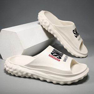 Men's <b>Slides</b> EVA Thick Sole Non <b>Slip</b> Outdoor Summer Beach Shoes Black - Product Image 2