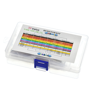 TZT-Paquete de resistencias de película metálica, Kit surtido de 1K, 10K, 600 K, 220ohm, 1M, 1% unids/set, 30 tipos, 1/4W, 100 unids/set - Product Image 1