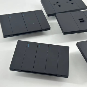 Nouvelle conception, interrupteur mural et prise à grand panneau de couleur noire, prise thaïlandaise, appareil domestique pour produits électriques - Product Image 1