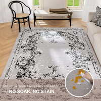 Tapis de luxe imperméable réversible, adapté aux animaux domestiques, antimicrobien, personnalisable, fabriqué à la machine, avec envers en jute, poils moyens, motif abstrait crème