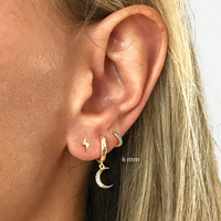 ROXI Nouveauté Boucles d'oreilles tendance en argent sterling S925 de 8 mm avec micro-incrustation de turquoise, bijoux de personnalité