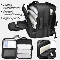 Sac à dos de voyage d'affaires extensible grande capacité avec logo personnalisé, imperméable, pour ordinateur portable 17 pouces, fabricant OEM/ODM pour hommes