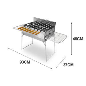 Griglia BBQ Portatile Pieghevole <span class=keywords><strong>a</strong></span> Carbone con Spiedi Rotanti per Auto, Campeggio, Picnic, Giardino e Feste in Spiaggia - Product Image 1