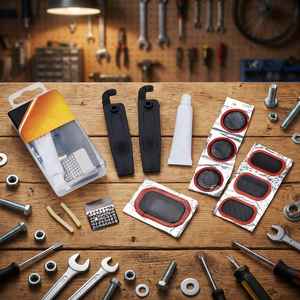 Kit de réparation de pneus de vélo portable Briviga, kit de réparation de vélo, ensemble d'outils de réparation pour le cyclisme, kit de réparation de pneus crevés pour VTT, vélo de route, chambres à air - Product Image 4