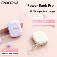 PORPIU PP-A58 Großhandel Neue 10000mAh Ultra Dünne Li-Polymer Powerbank PD22.5W Superschnelles Laden 2-in-1 Schnellladegerät LED