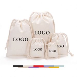 Bolsas de Almacenamiento Reutilizables de Algodón con Cordón, Portátiles para Viaje, con Impresión de Logotipo, Venta al Por Mayor de Fábrica - Product Image 1