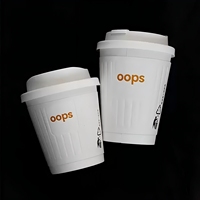 Logo d'impression personnalisé compostable 10oz 12oz tambour artisanat jetable ondulation mur en relief café tasse en papier avec couvercle