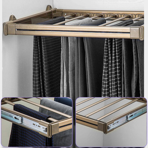 Yijia Trouser Rack Aluminum Alloy Wall Mount <b>Sliding</b> Telescopic Wardrobe Hardware Storage Drawer Modern Simple Design - Product Image 1