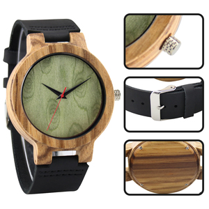 Orologio in Legno con Quadrante Vintage Personalizzabile con Incisione Laser, Orologio al Quarzo alla Moda con Cinturino in Pelle <span class=keywords><strong>per</strong></span> Uomo e Donna - Product Image 4