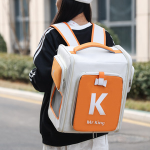 Cat bag, pet bag, color-blocked portable <b>backpack</b> for cats and dogs, expandable outdoor breathable cat <b>backpack</b>. - Product Image 1