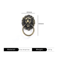 Nouvelle poignée de tête de lion antique en alliage de zinc chinois pour tiroir boîte à vin emballage boîte poignée décoration tirer