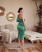 Nouvelle robe de soirée asymétrique sexy d'été, robe midi à épaule dénudée, fendue sur le côté, élégante, grande taille, vêtements pour femmes