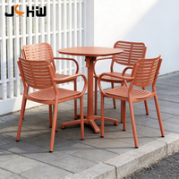 Chaise de salle à manger d'extérieur en aluminium multicolore pour terrasse, idéale pour bistro, café et restaurant - Vente en gros