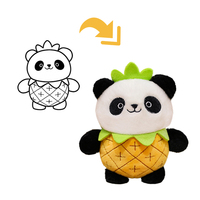Peluche de Panda Personalizado con Disfraz de Piña, Diseño Personalizado a Partir de Tu Propia Imagen, Regalo para Niños