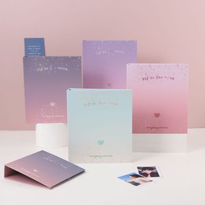 Aidou Mini álbum de fotos 3 pulgadas 5 pulgadas Color degradado Almacenamiento de tarjetas pequeñas Diseño de hojas sueltas Etiqueta de tarjeta <span class=keywords><strong>Goo</strong></span> Foto de superficie dura - Product Image 1