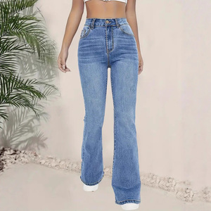 <span class=keywords><strong>TEMU</strong></span> 2025 da <span class=keywords><strong>donna</strong></span> a vita alta svasata dritta europea Versatile elasticizzato in Denim elasticizzato Cross-Border per l'estate - Product Image 2