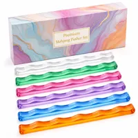 Nouveauté : Poussoirs de Mahjong en Acrylique Forme Vague, Supports Antidérapants Transparents pour Tuiles de Mahjong, Accessoires pour Jeu de Mahjong Américain