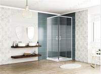 Cabine de douche en verre au design simple, en vente chaude, avec porte coulissante, forme carrée, cadre brossé pour salle de bain d'hôtel